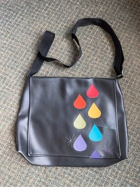 Faux Leather Messenger Bag